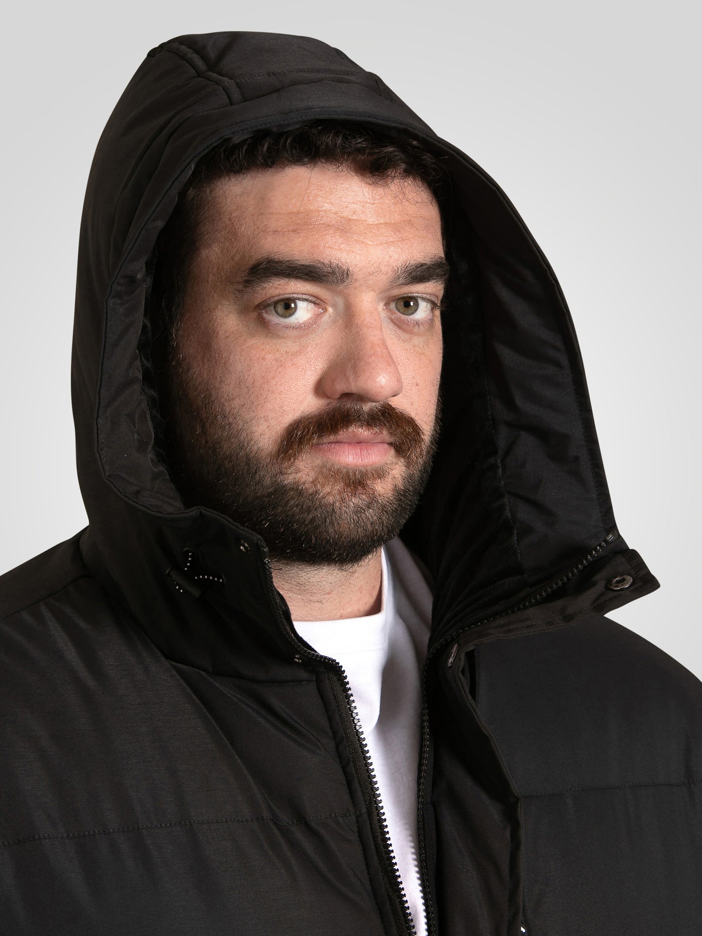 WOLVERHAMPTON -D555 Black Quilted Padded Jacket with Hood