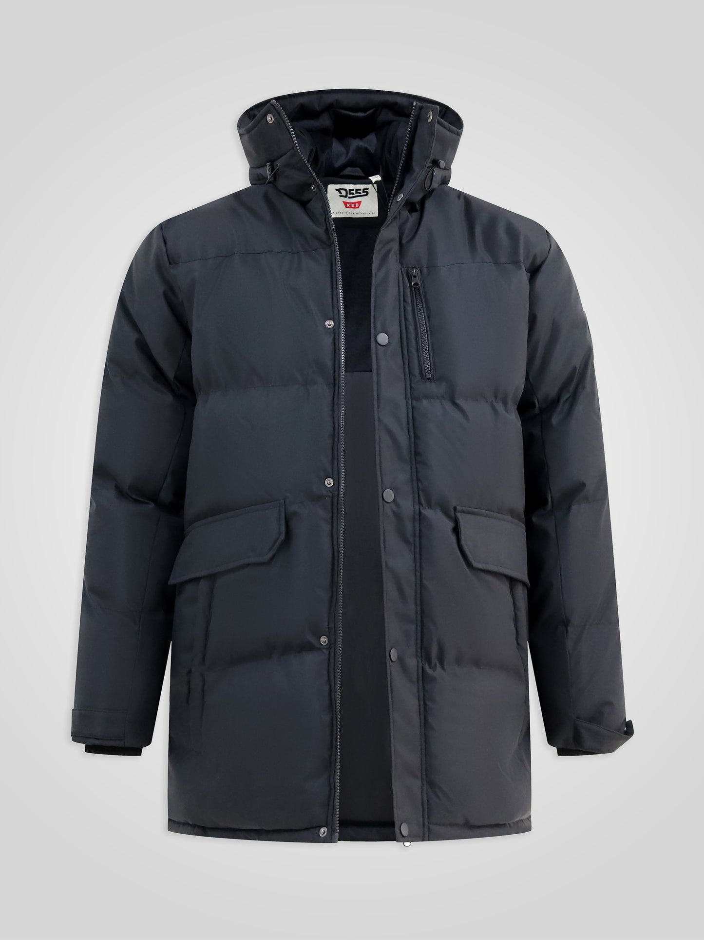 WOLVERHAMPTON -D555 Black Quilted Padded Jacket with Hood