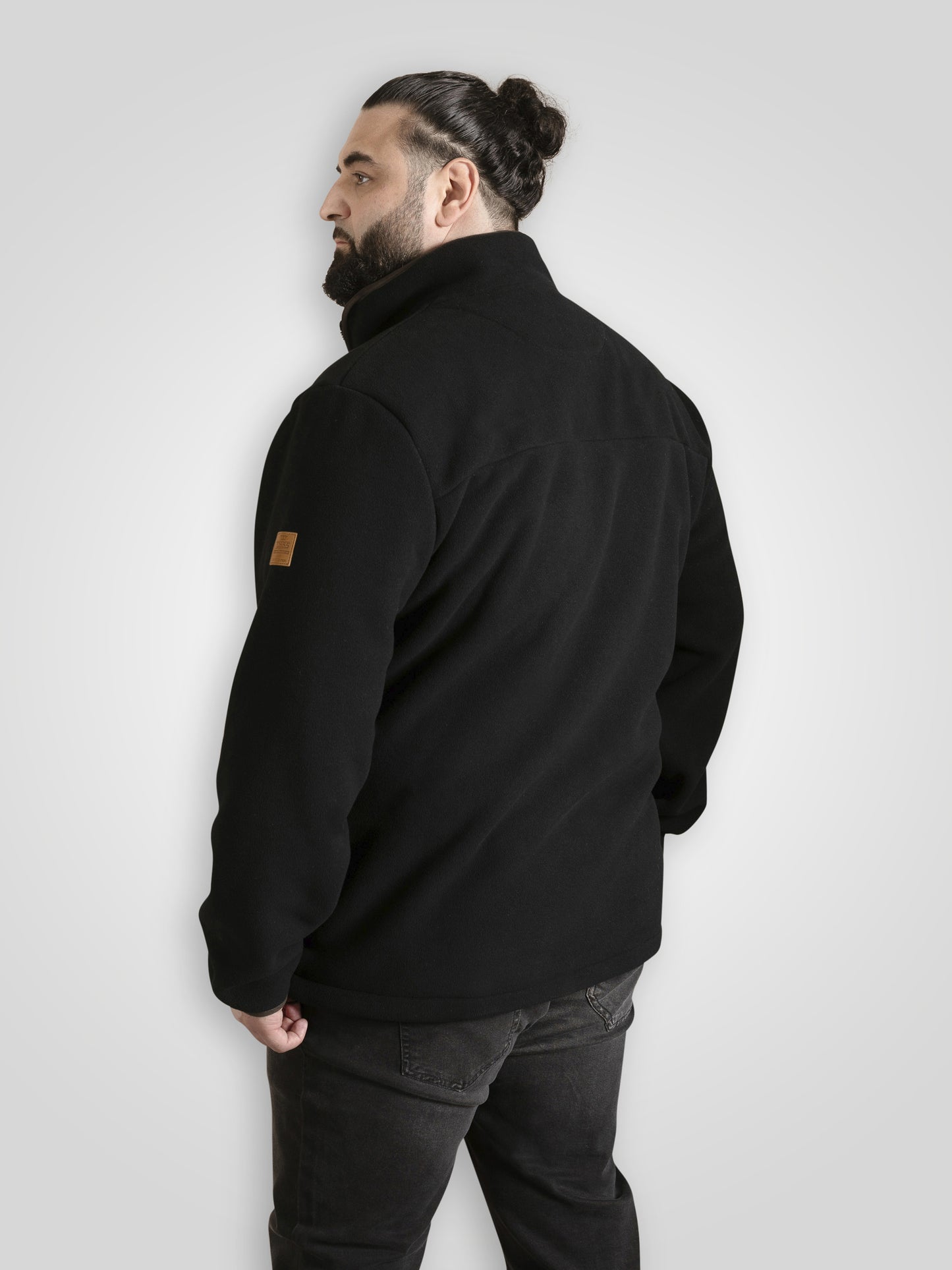 LOUTH -D555 Black Bonded Micro Fleece Jacket with Sherpa Lining