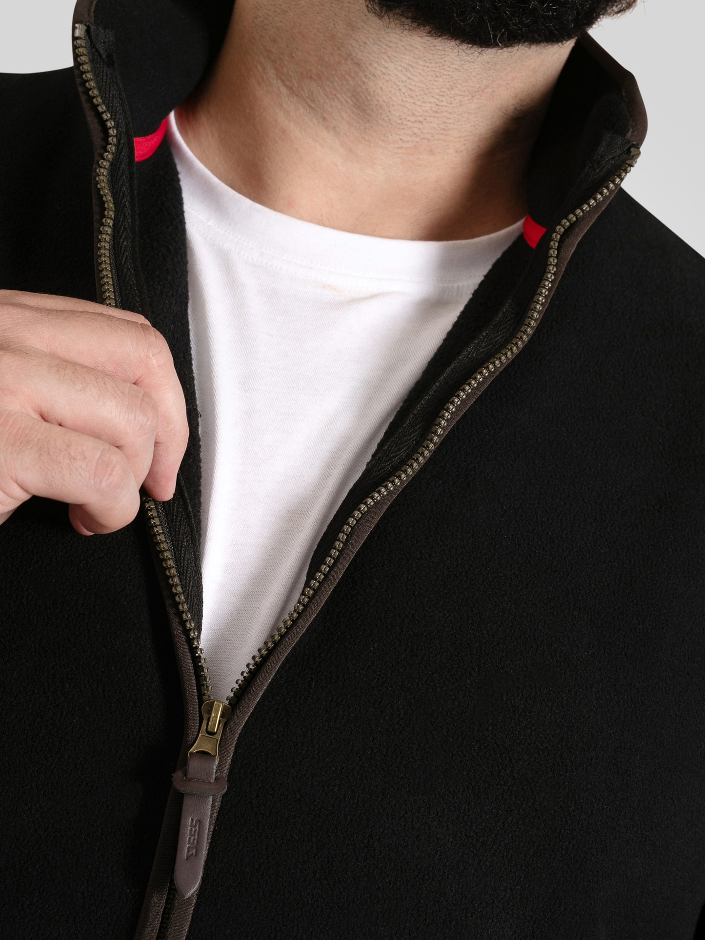 LOUTH -D555 Black Bonded Micro Fleece Jacket with Sherpa Lining