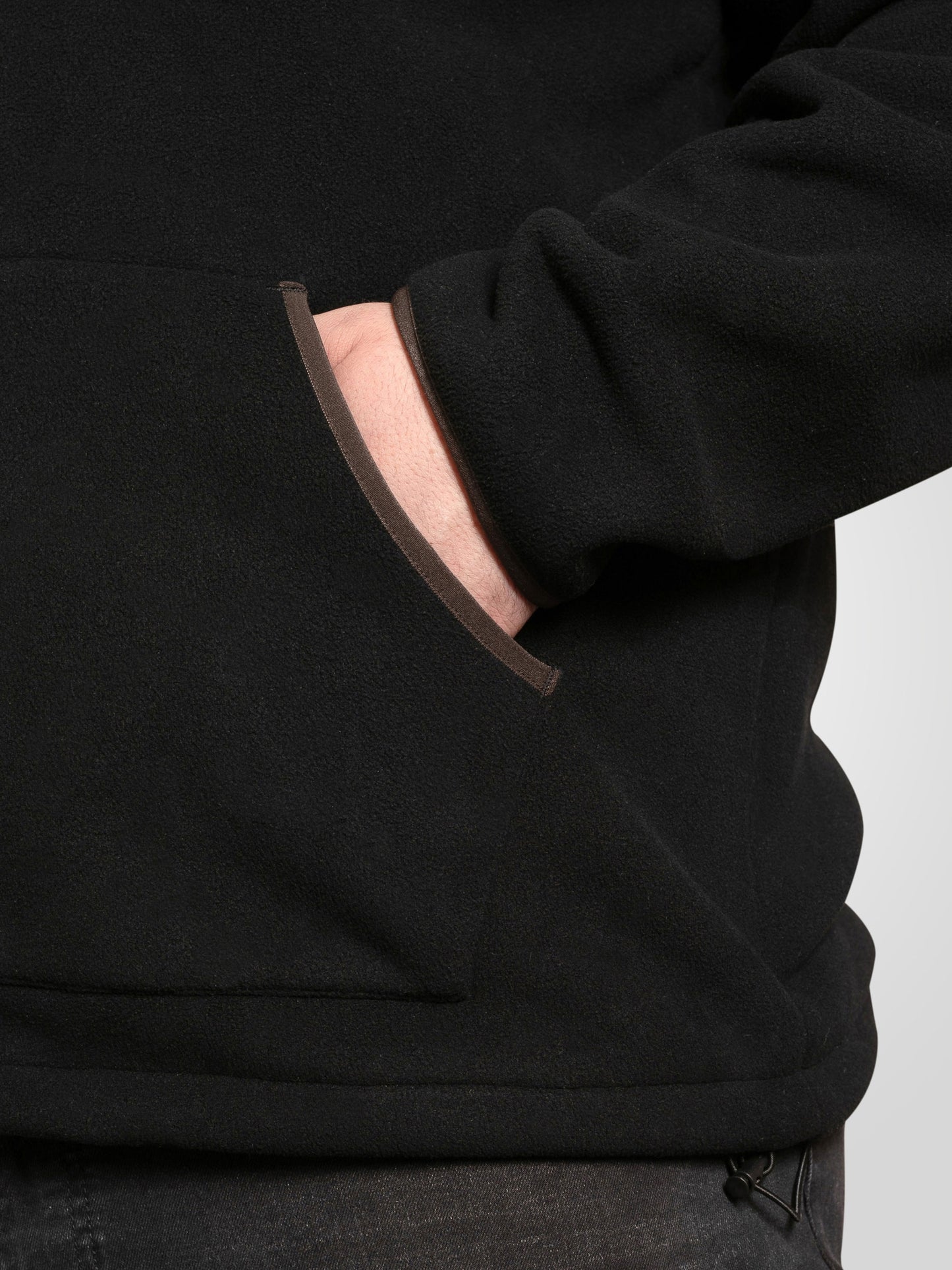 LOUTH -D555 Black Bonded Micro Fleece Jacket with Sherpa Lining