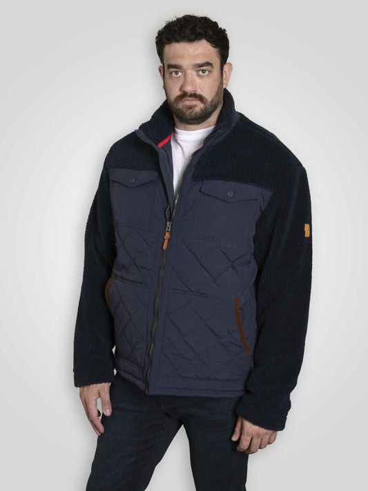 NORTHAMPTON -D555 Navy Blue Hybrid Sherpa Quilted Fleece Jacket
