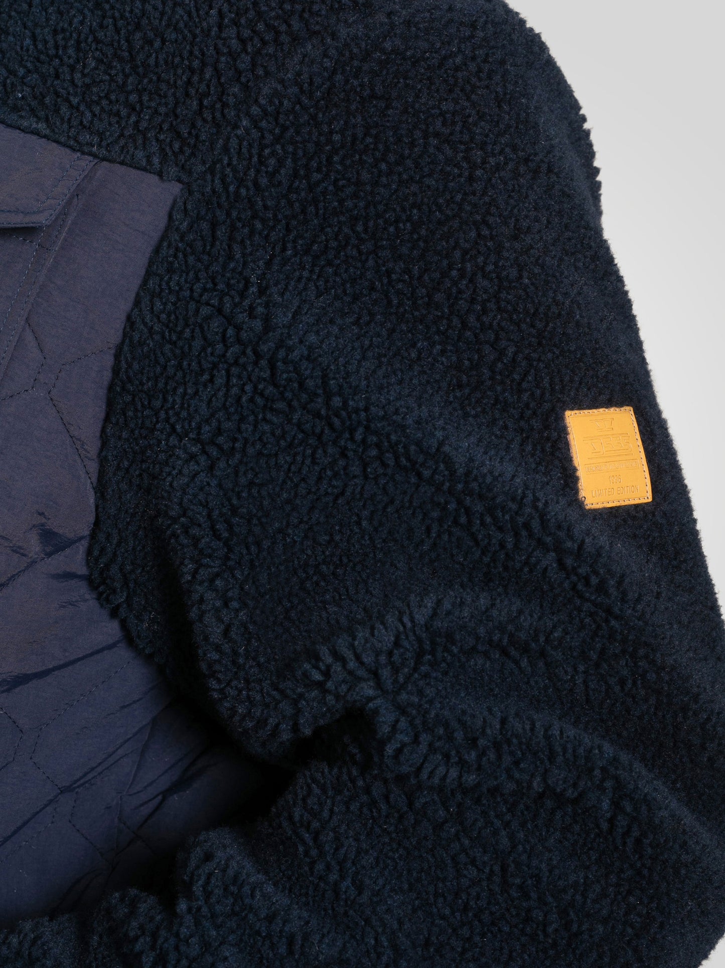 NORTHAMPTON -D555 Navy Blue Hybrid Sherpa Quilted Fleece Jacket