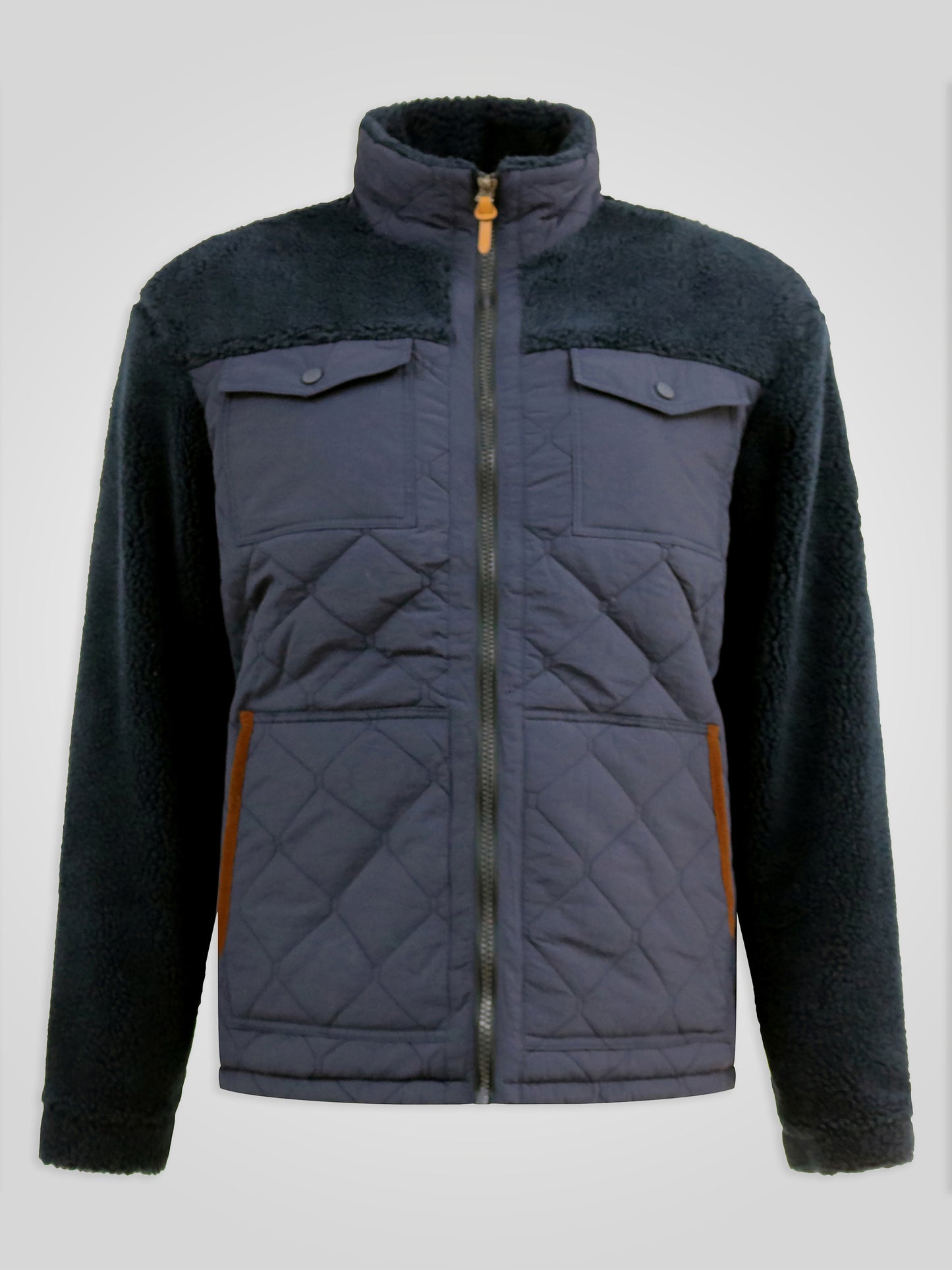 NORTHAMPTON -D555 Navy Blue Hybrid Sherpa Quilted Fleece Jacket