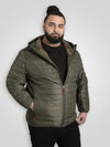 NORTHFIELD -D555 Khaki Green Hybrid Soft Shell Quilted Hooded Jacket