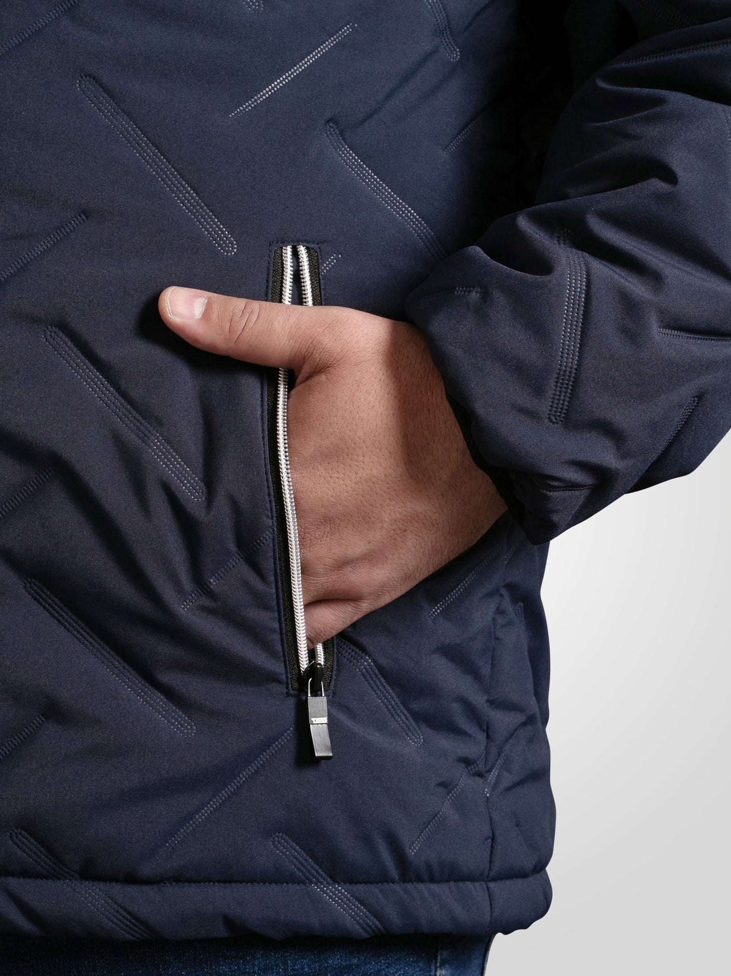 GAINSBOROUGH -D555 Navy Blue Puffer Jacket with Sherpa Lining