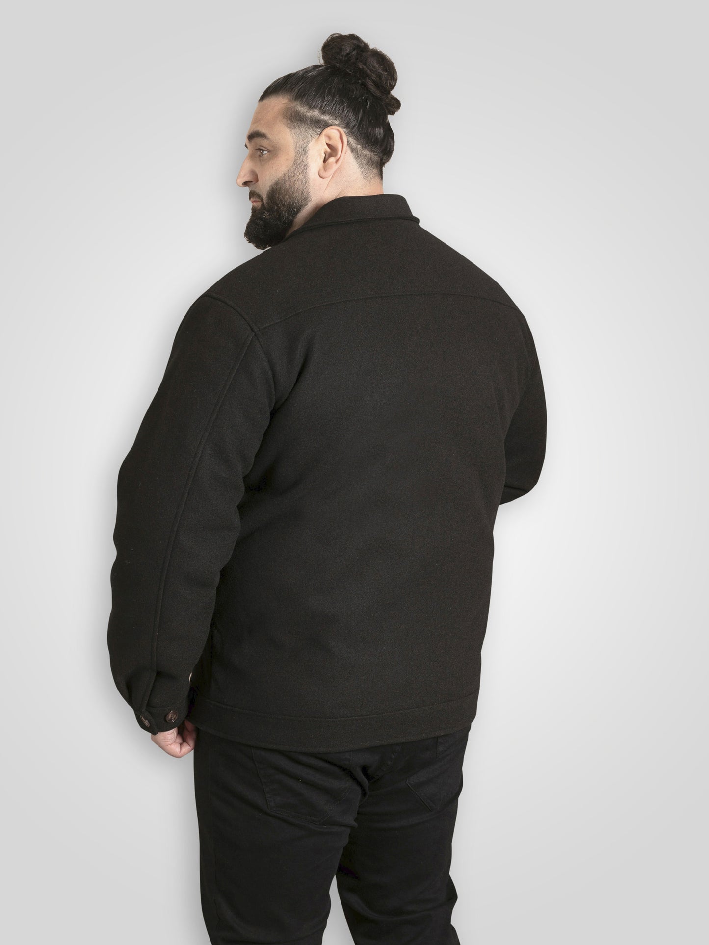 EPSOM -D555 Black Collared Melton Harrington Jacket