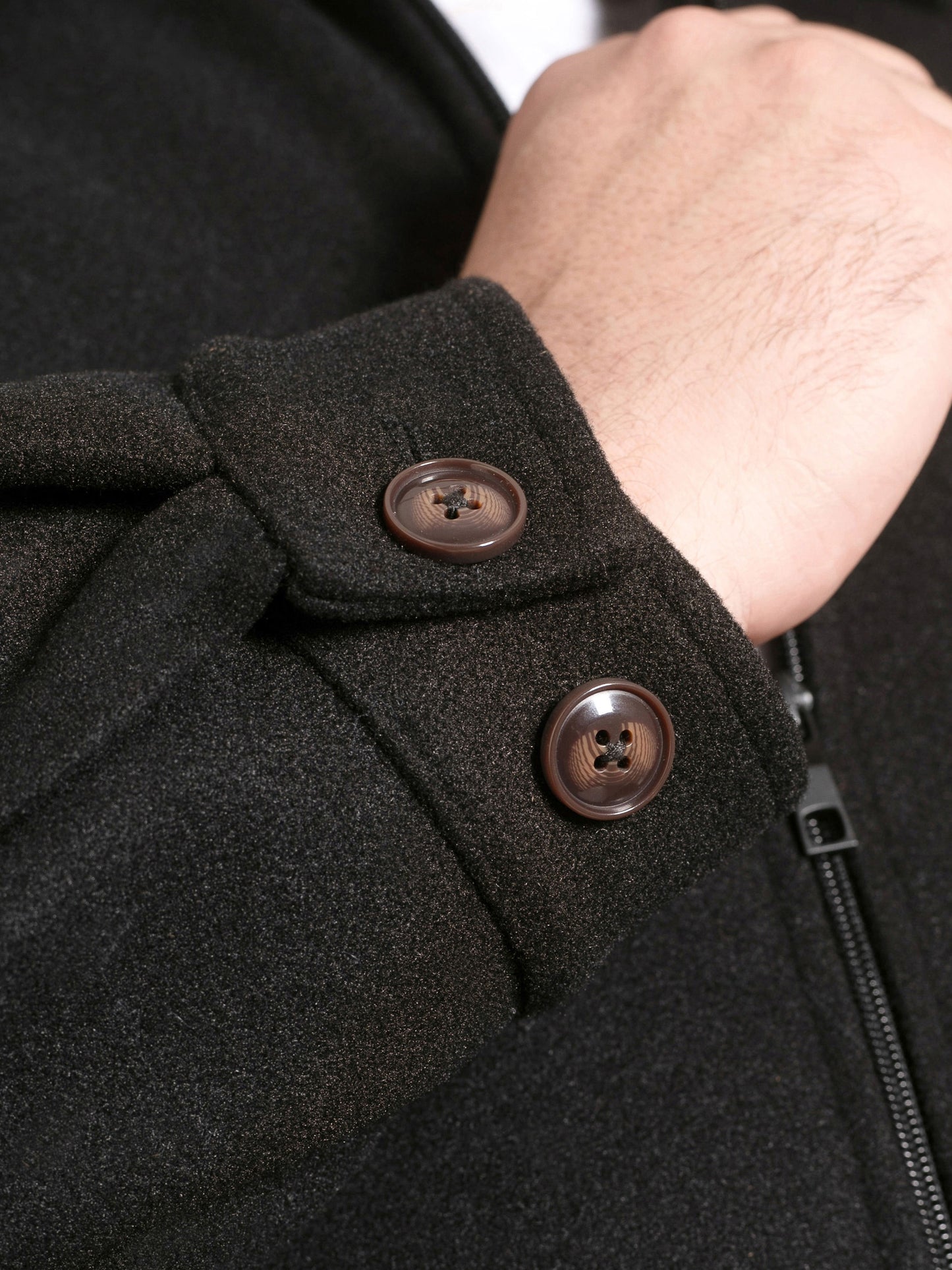 EPSOM -D555 Black Collared Melton Harrington Jacket