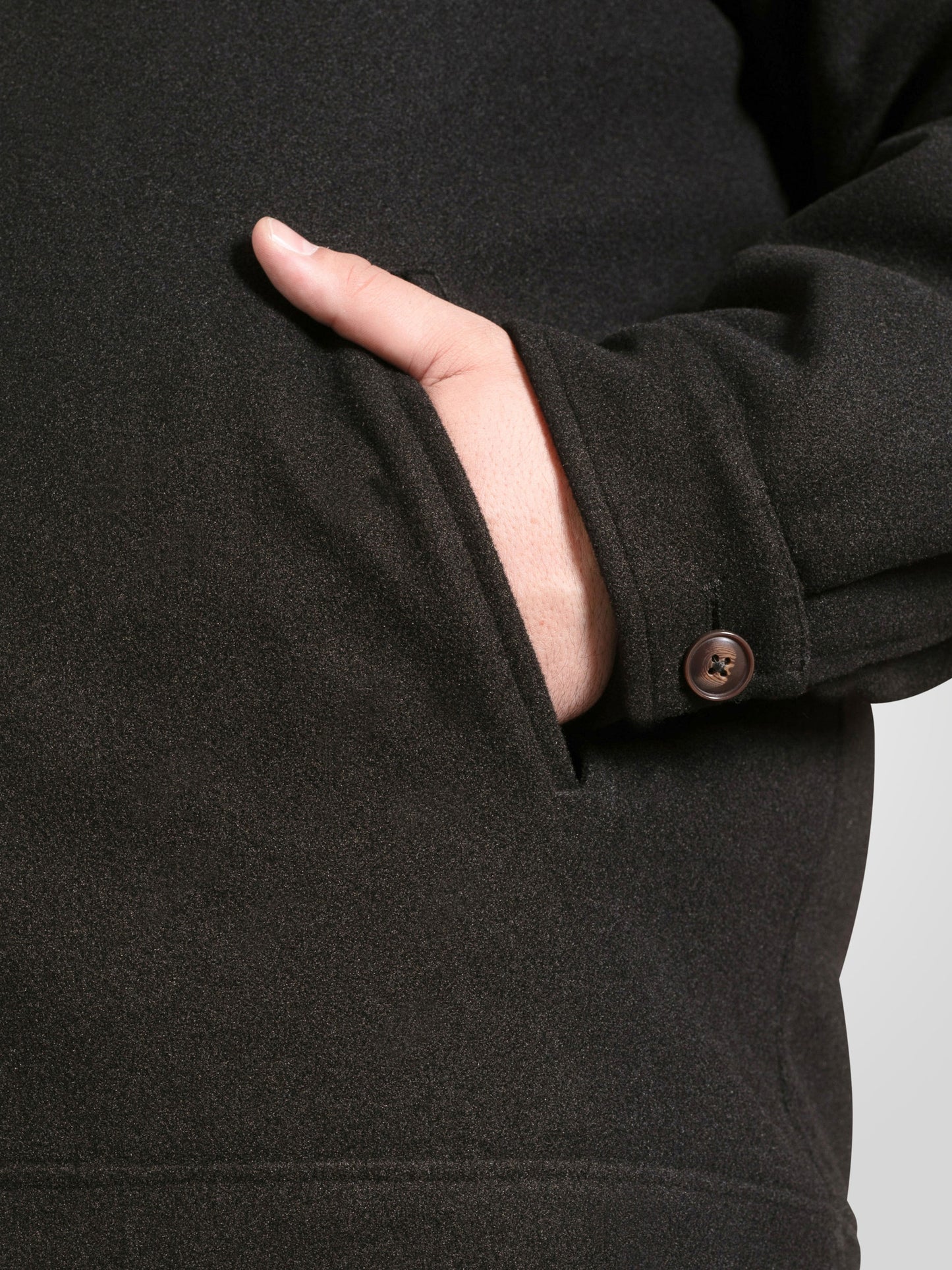 EPSOM -D555 Black Collared Melton Harrington Jacket