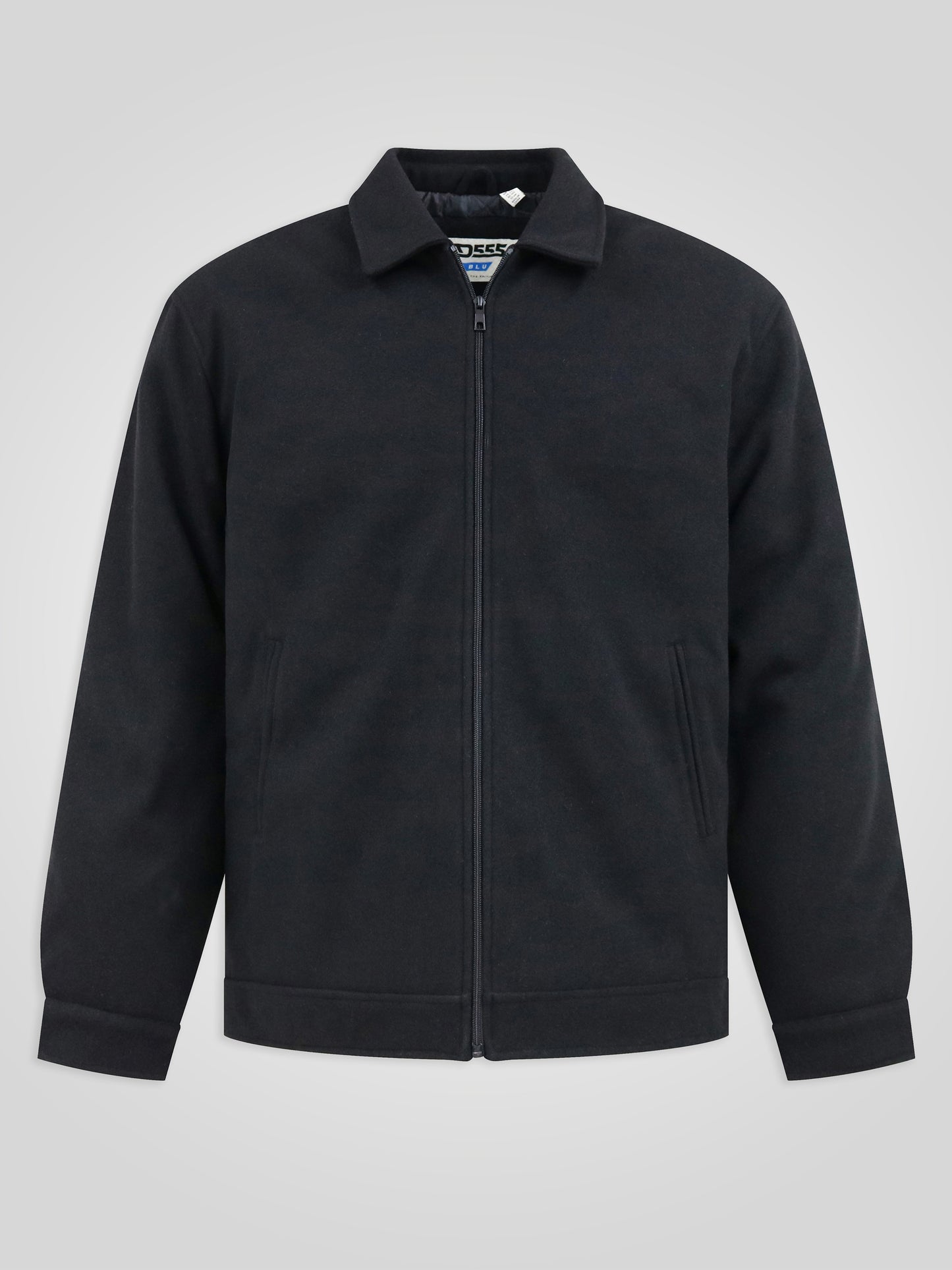 EPSOM -D555 Black Collared Melton Harrington Jacket