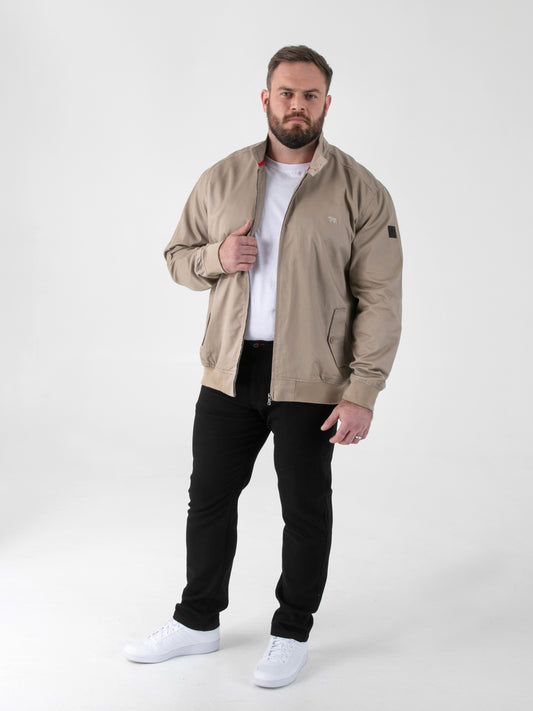 KENT -D555 Stone Harrington Jacket with Elasticated Rib Hem and Cuffs