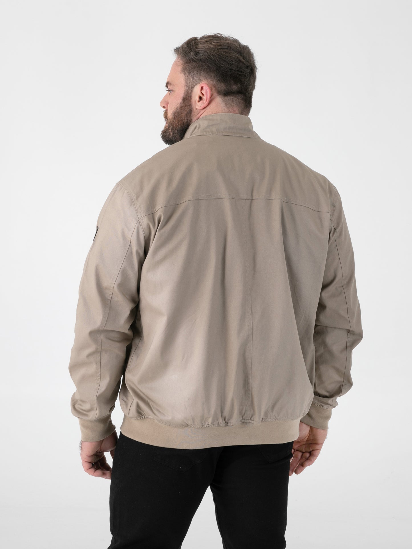 KENT -D555 Stone Harrington Jacket with Elasticated Rib Hem and Cuffs