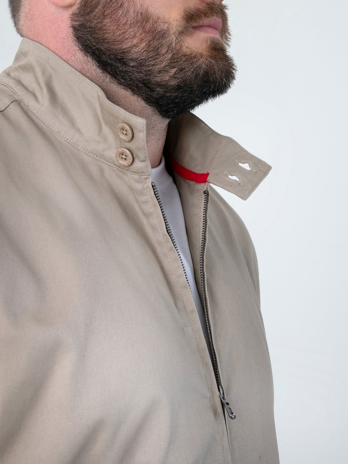 KENT -D555 Stone Harrington Jacket with Elasticated Rib Hem and Cuffs