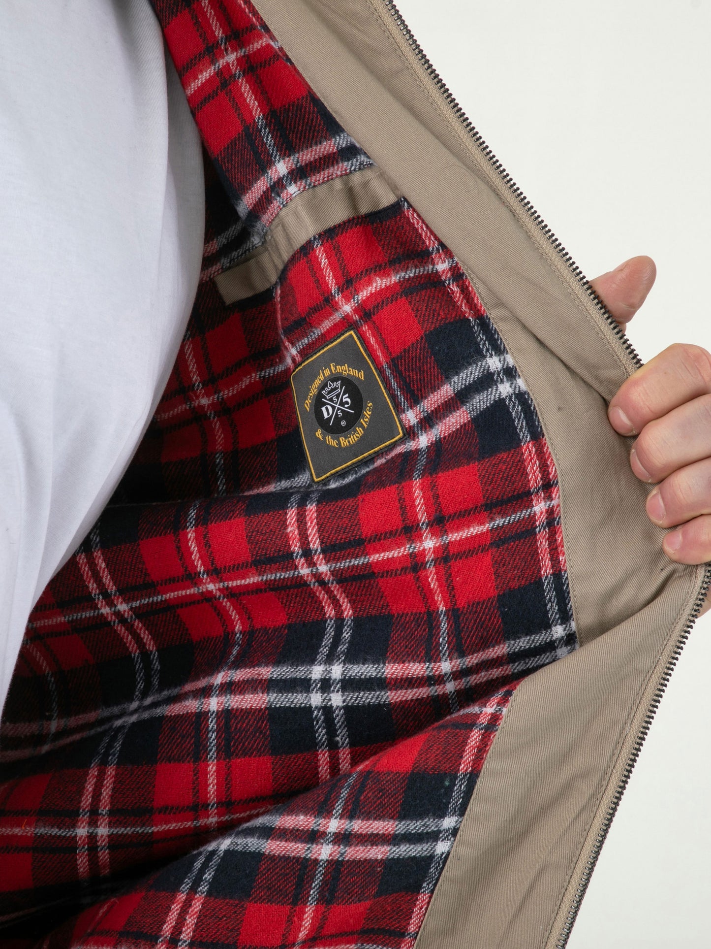KENT -D555 Stone Harrington Jacket with Elasticated Rib Hem and Cuffs