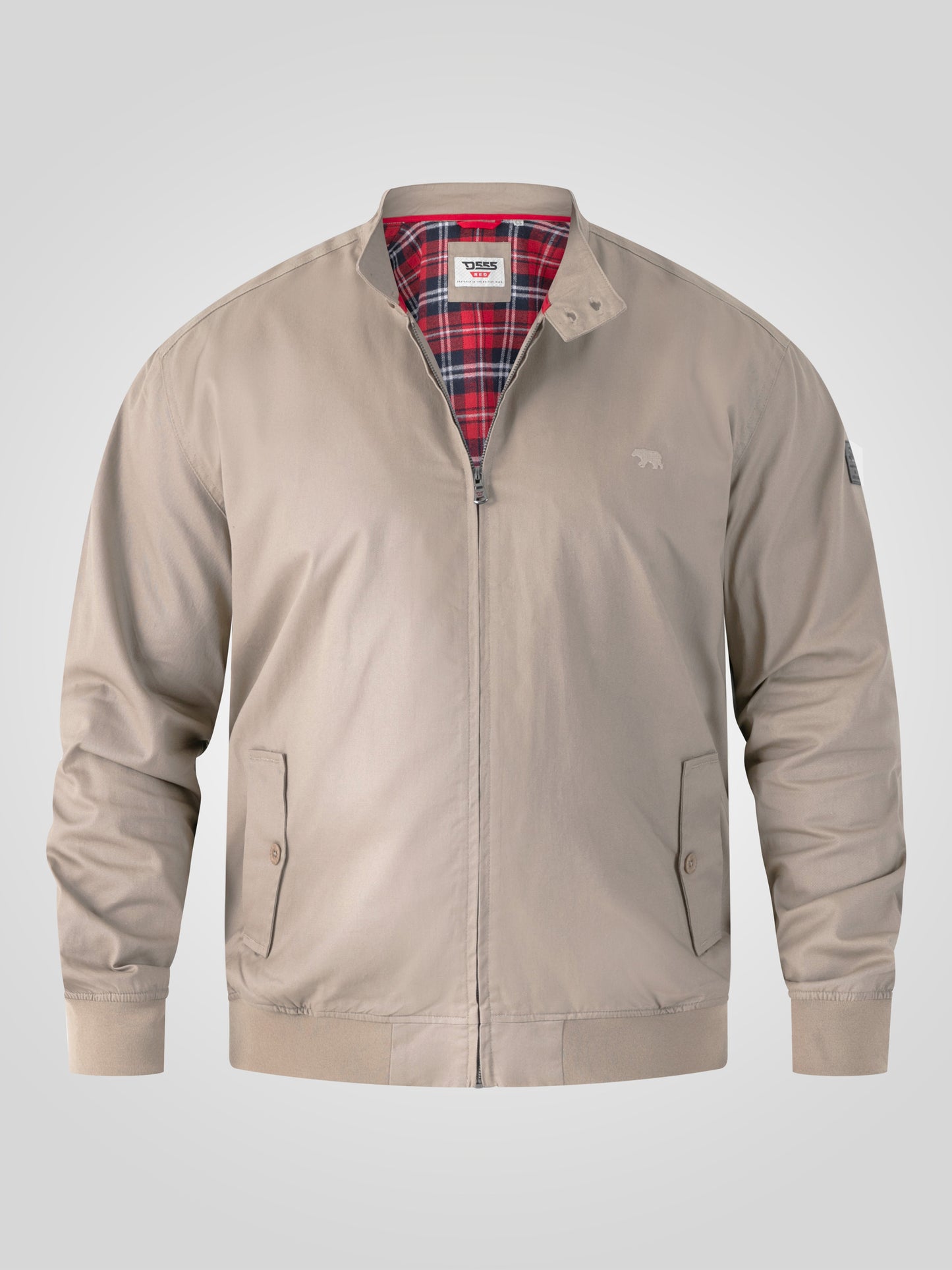 KENT -D555 Stone Harrington Jacket with Elasticated Rib Hem and Cuffs