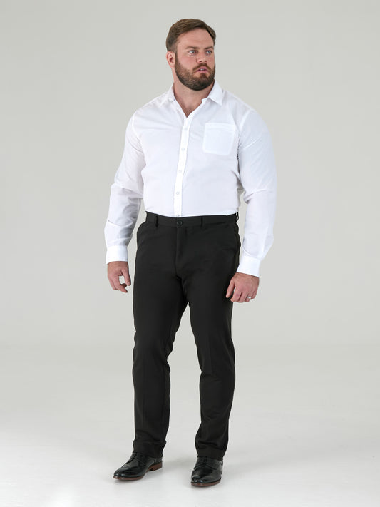 YARMOUTH -D555 Black Bi Stretch Trouser with Flexible Waistband