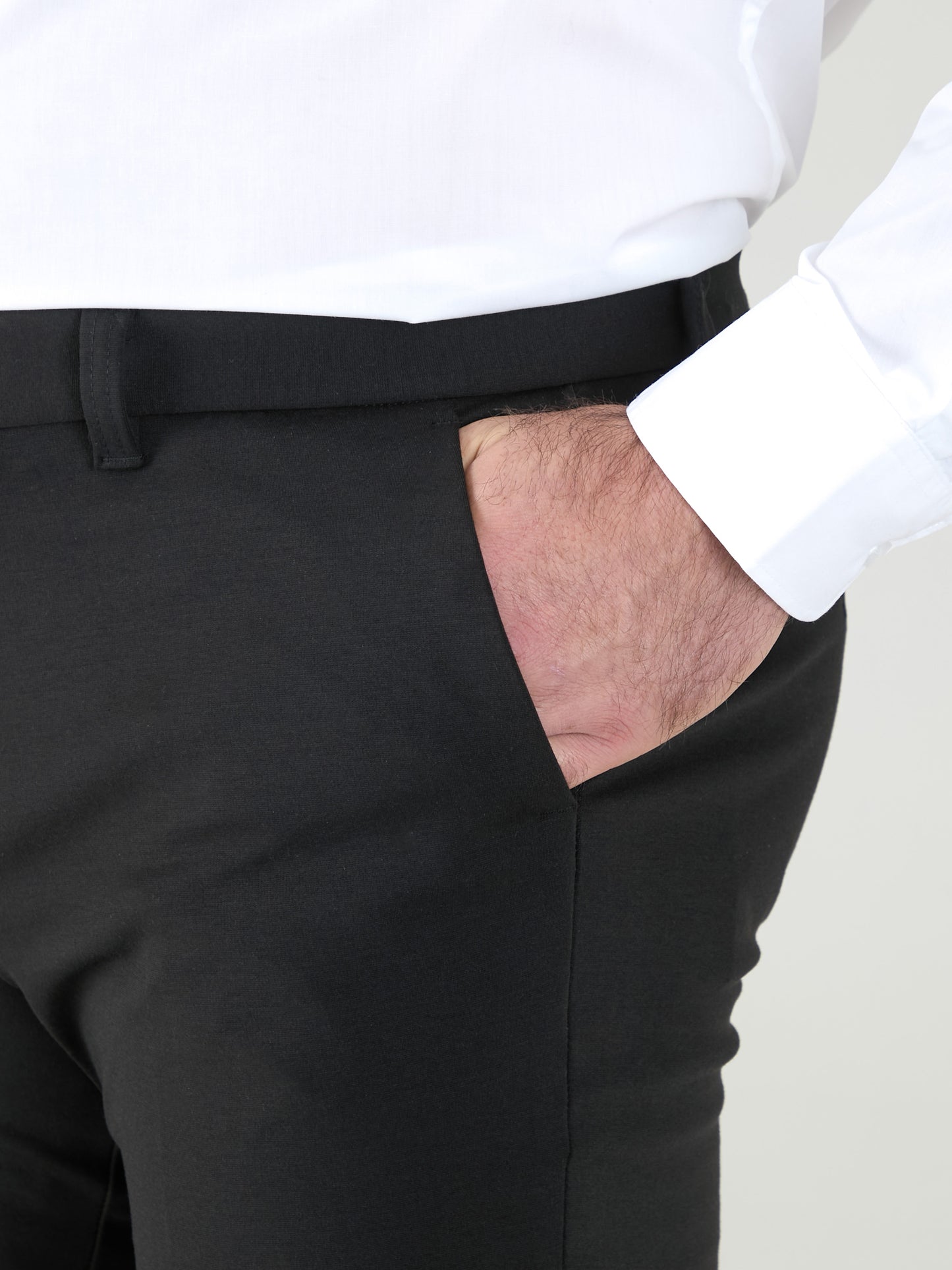 YARMOUTH -D555 Black Bi Stretch Trouser with Flexible Waistband