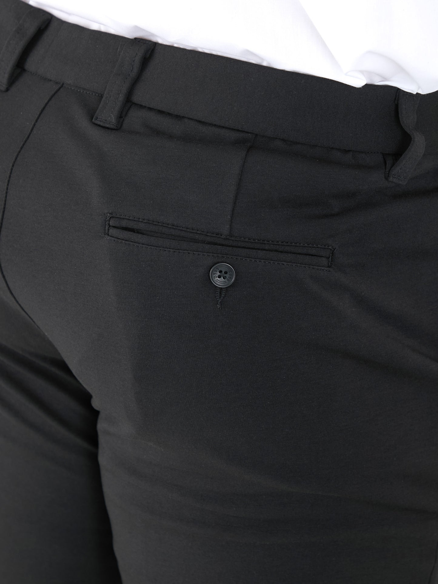 YARMOUTH -D555 Black Bi Stretch Trouser with Flexible Waistband