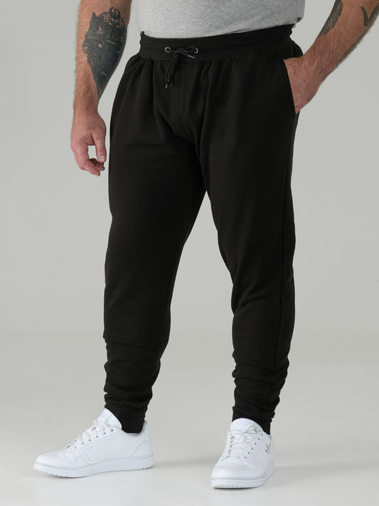 BRANDON -D555 Black Cuffed Jogger with Side Pockets