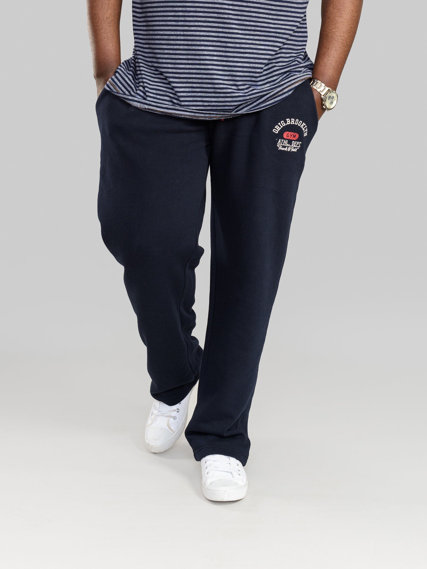 SALTASH 1 -D555 Navy Blue Embroidery and Print Logo Jogger