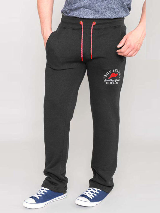 CHILWORTH1 -D555 Black Open Hem Jogger with Logo