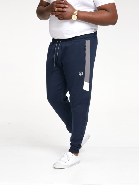 KENNETH -D555 Navy Blue D555 Couture Elasticated Waistband Jogger with Panels