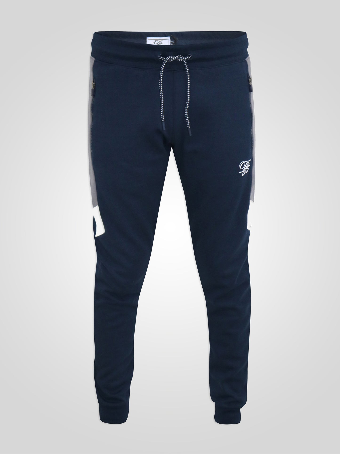 KENNETH -D555 Navy Blue D555 Couture Elasticated Waistband Jogger with Panels