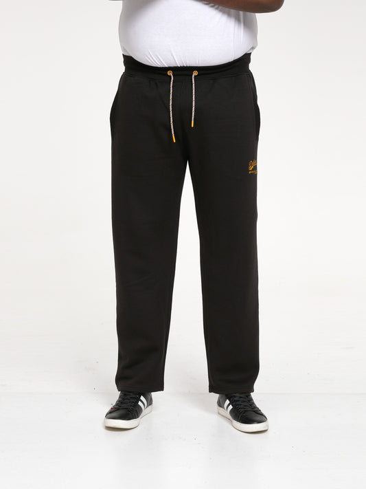 GLOUCESTER 1 -D555 Black D555 Open Hem Jogger with Embroidery