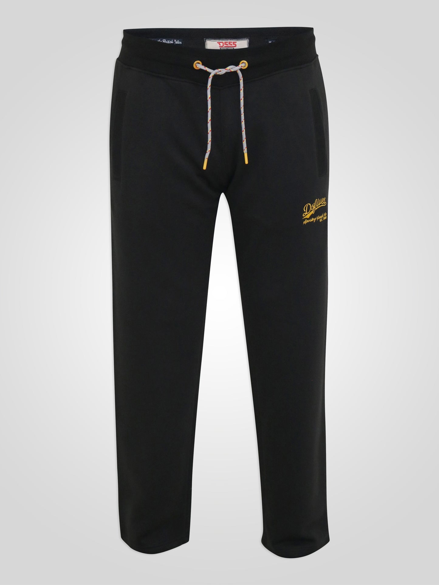 GLOUCESTER 1 -D555 Black D555 Open Hem Jogger with Embroidery