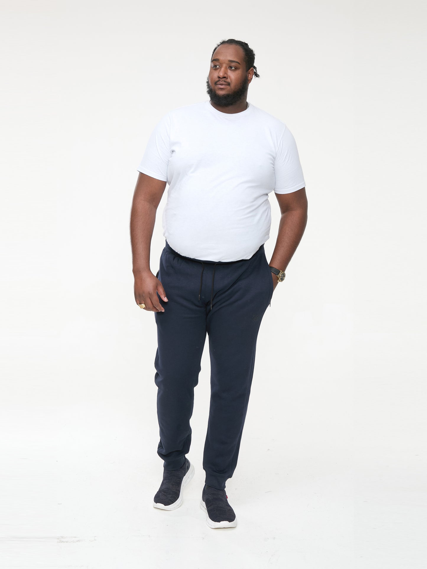 ASHFORD -D555 Navy Blue Couture Elasticated Waistband Jogger