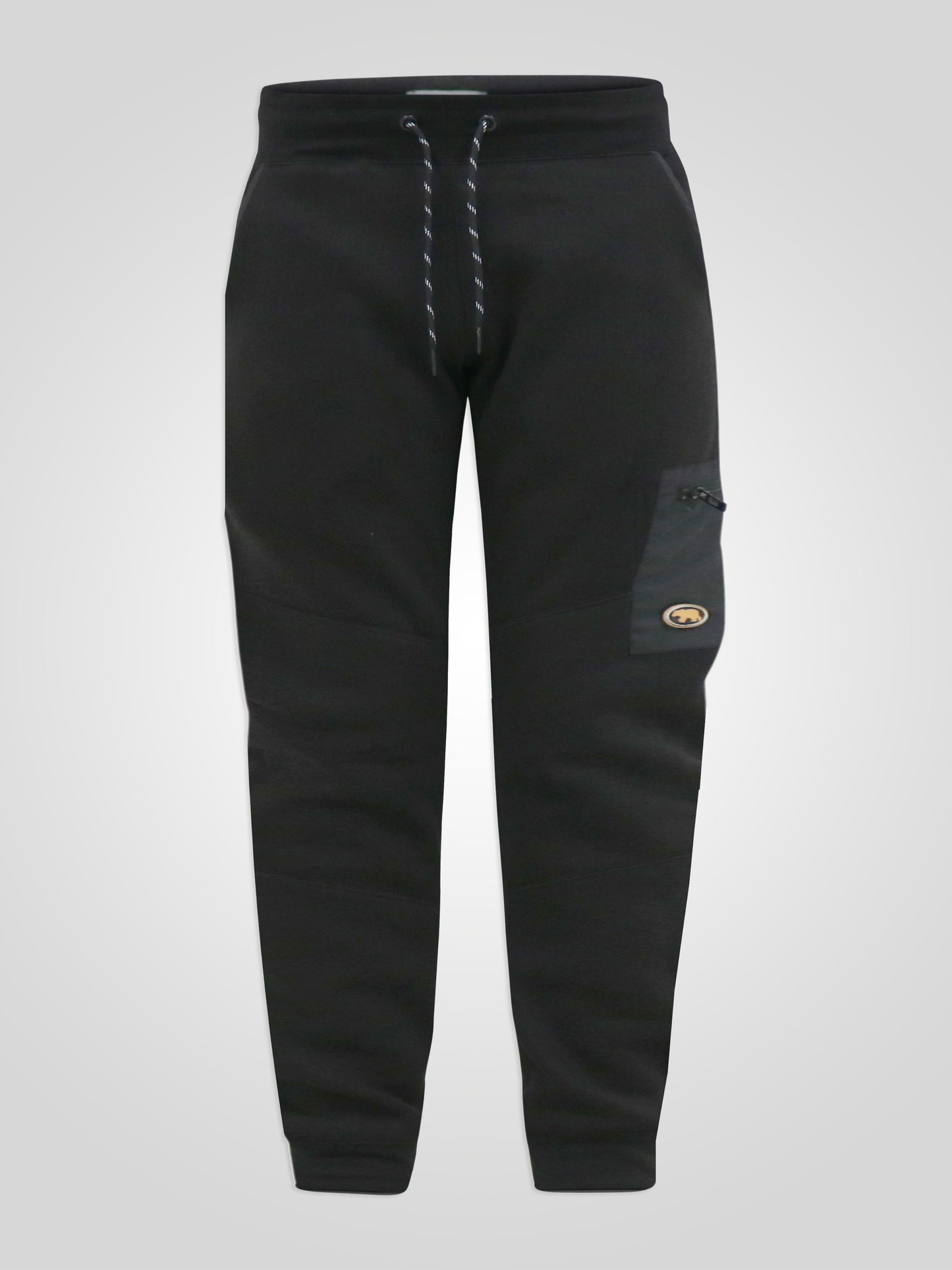 COTGRAVE -D555 Black Couture Elasticated Waistband Jogger with Woven Trim