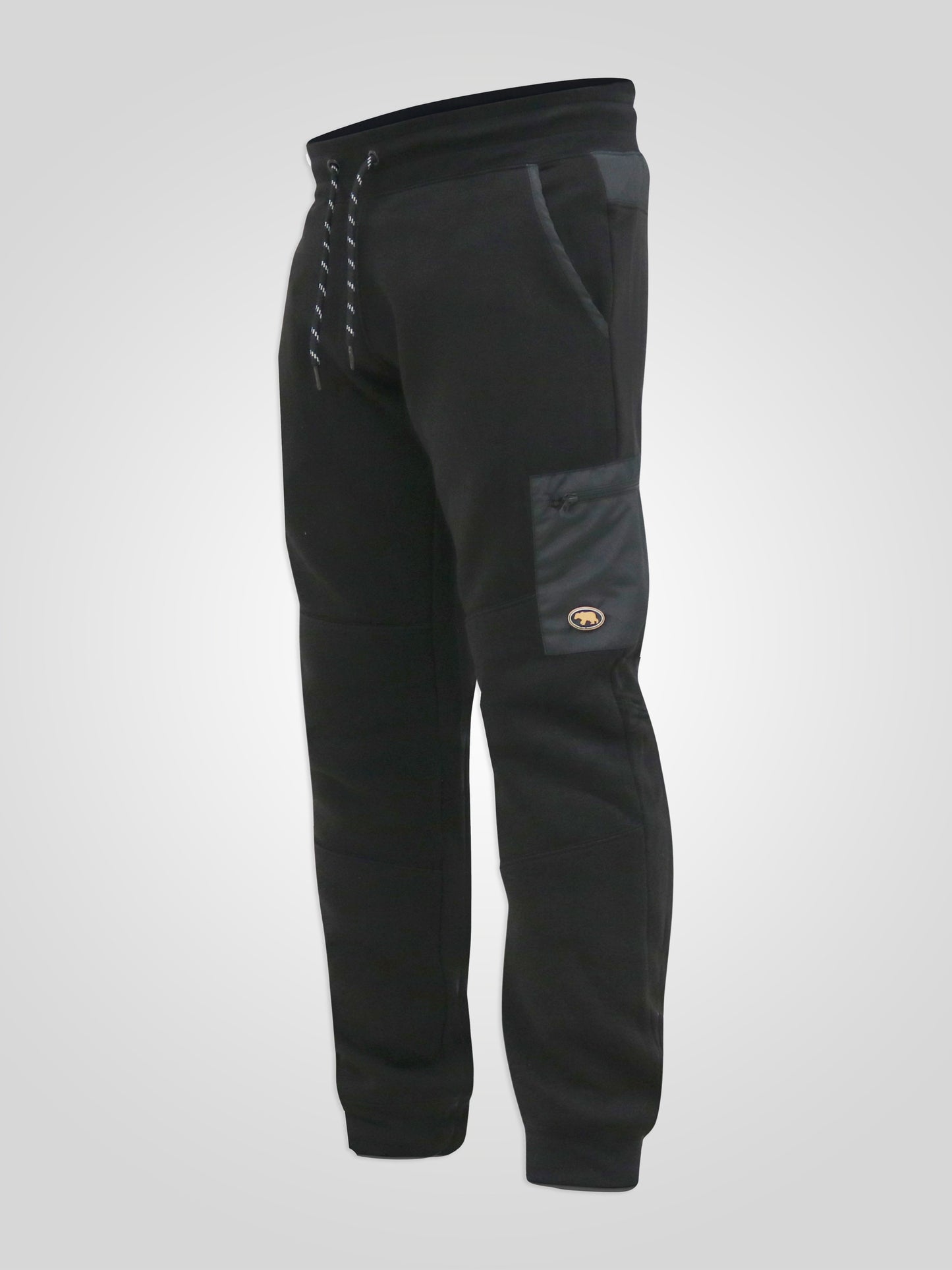 COTGRAVE -D555 Black Couture Elasticated Waistband Jogger with Woven Trim