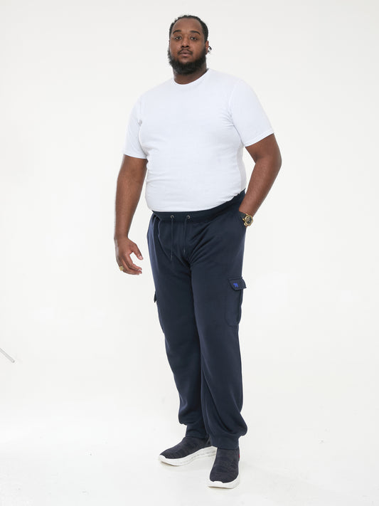 TILDEN 1 -D555 Navy Blue Cargo Pocket Joggers with Ribbed Cuffs
