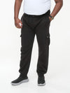 TILDEN 2 -D555 Black Cargo Pocket Joggers with Ribbed Cuffs
