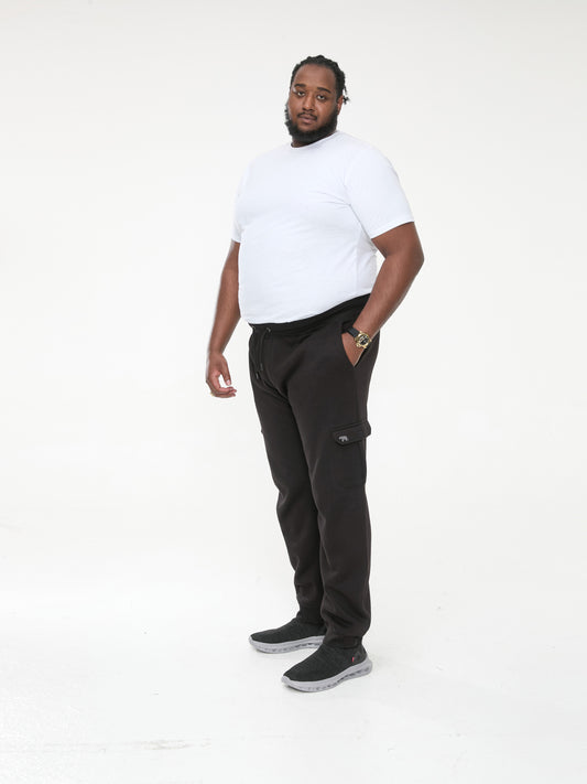 TILDEN 2 -D555 Black Cargo Pocket Joggers with Ribbed Cuffs