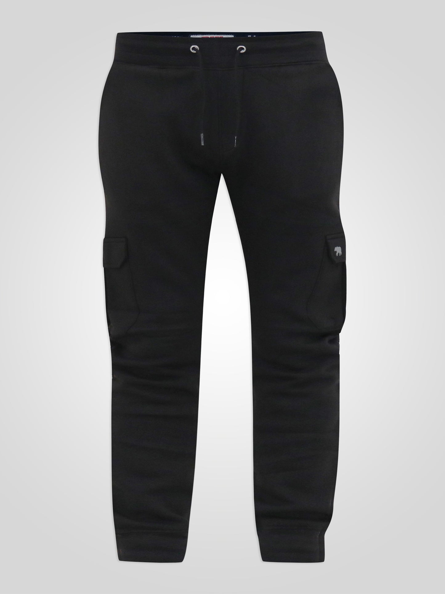 TILDEN 2 -D555 Black Cargo Pocket Joggers with Ribbed Cuffs