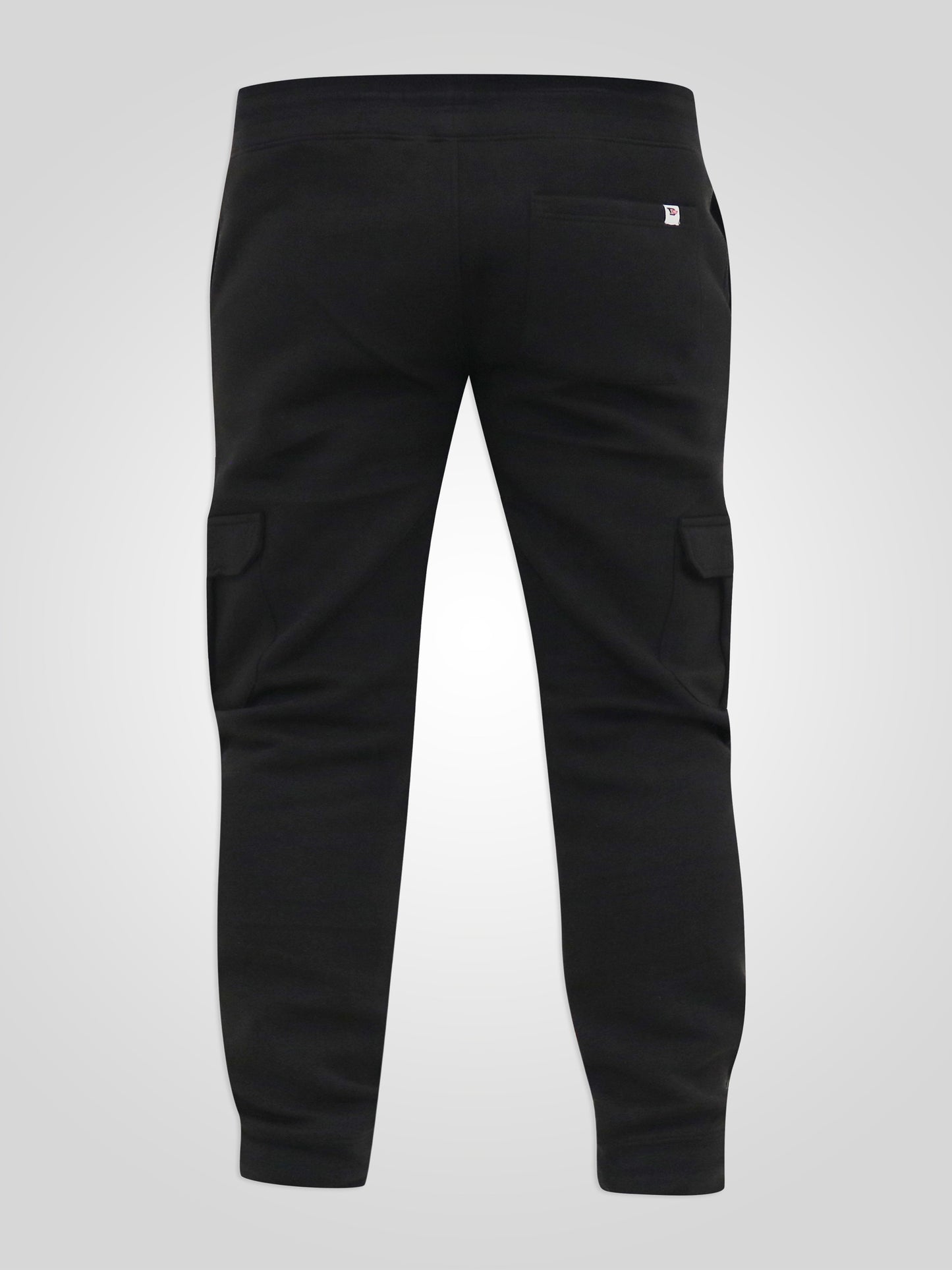 TILDEN 2 -D555 Black Cargo Pocket Joggers with Ribbed Cuffs