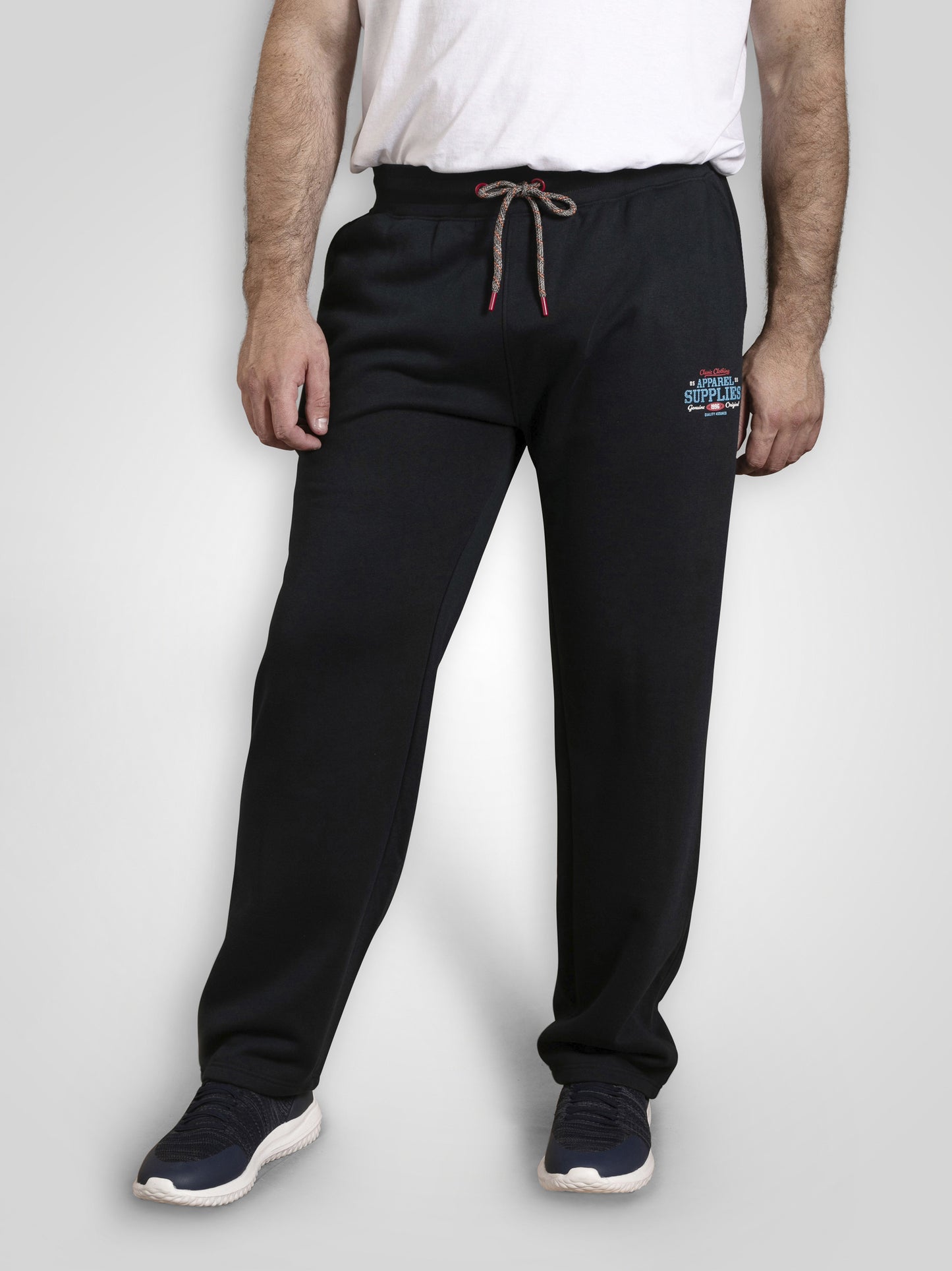 BRIDGEND -D555 Navy Blue Open Hem Jogger with Apparel Supplies Logo