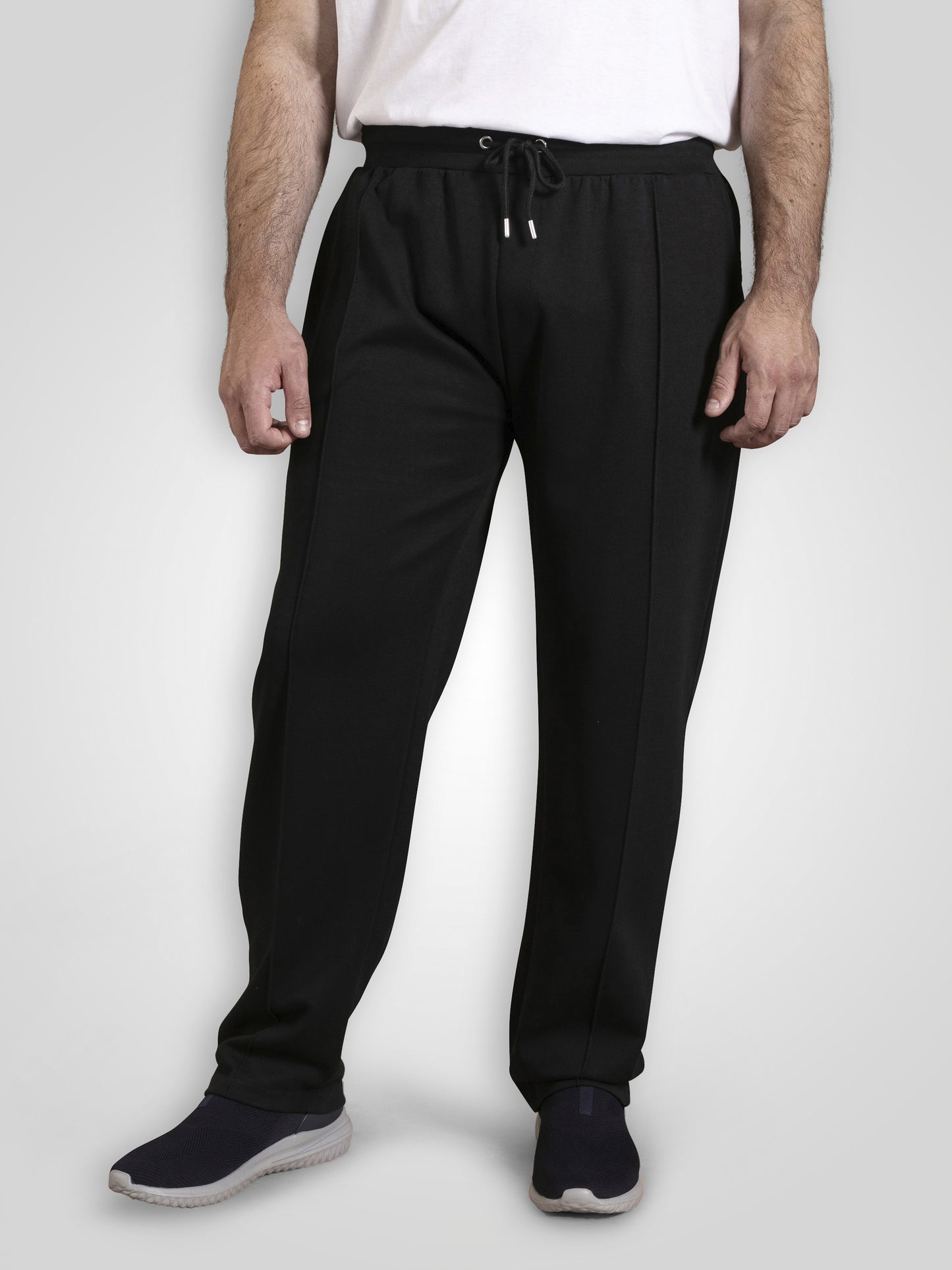 KINGSWOOD -D555 Dark Navy Blue Couture Open Hem Jogger with Pin Tuck Front