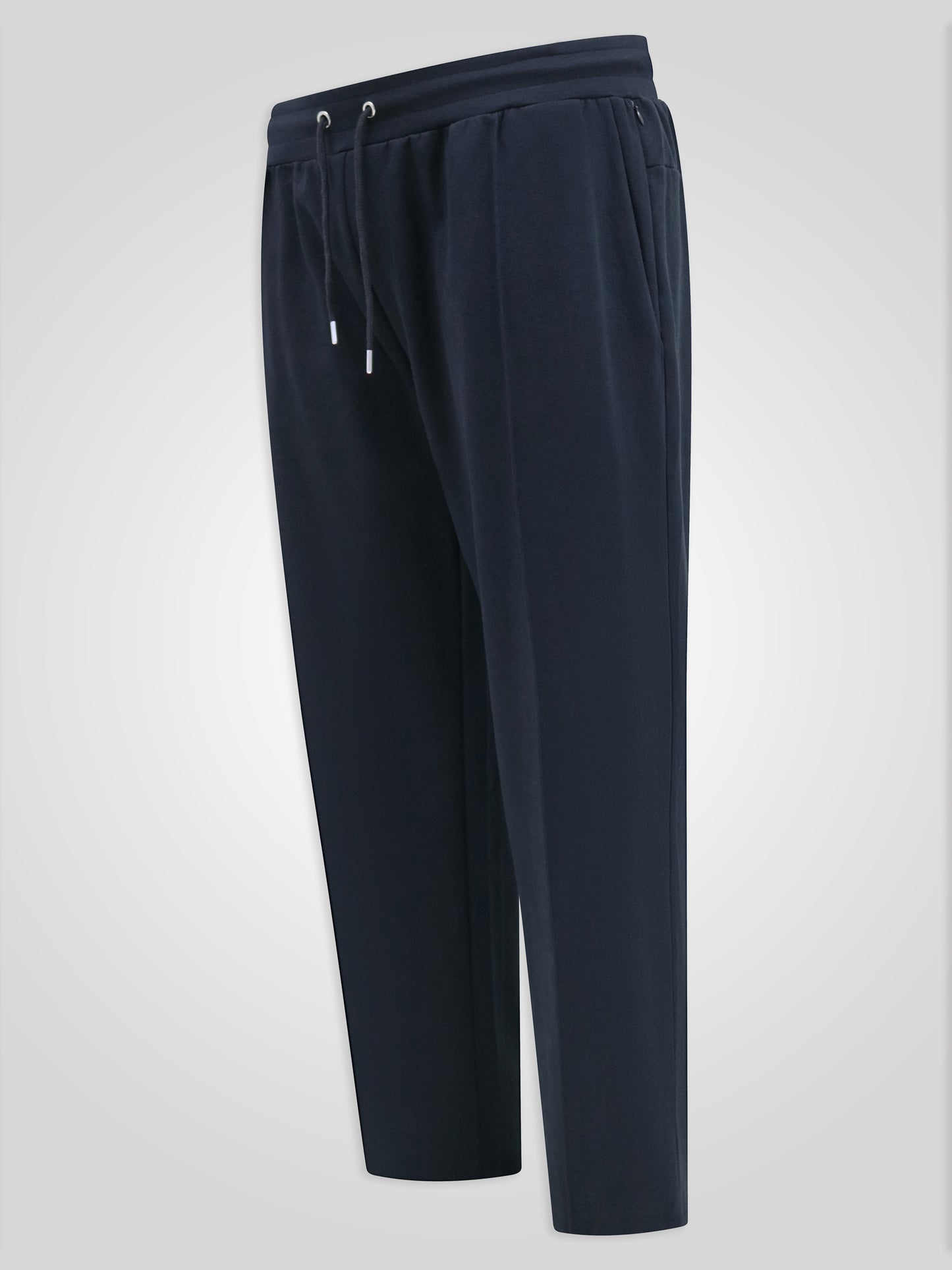 KINGSWOOD -D555 Dark Navy Blue Couture Open Hem Jogger with Pin Tuck Front