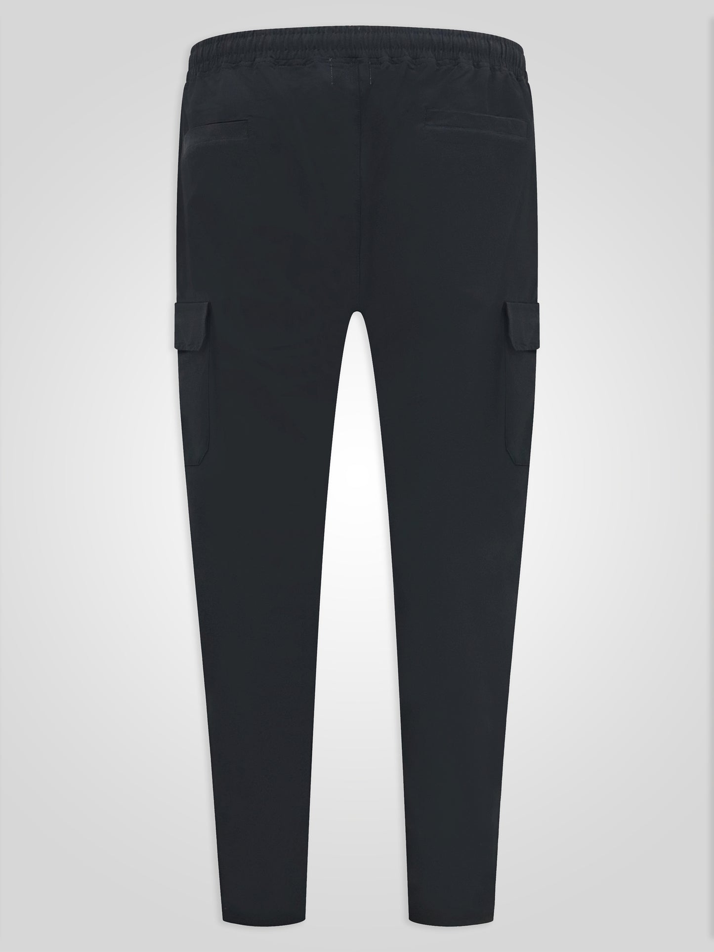 FERNDOWN -D555 Black Couture Stretch Open Hem Jogger with Cargo Pockets