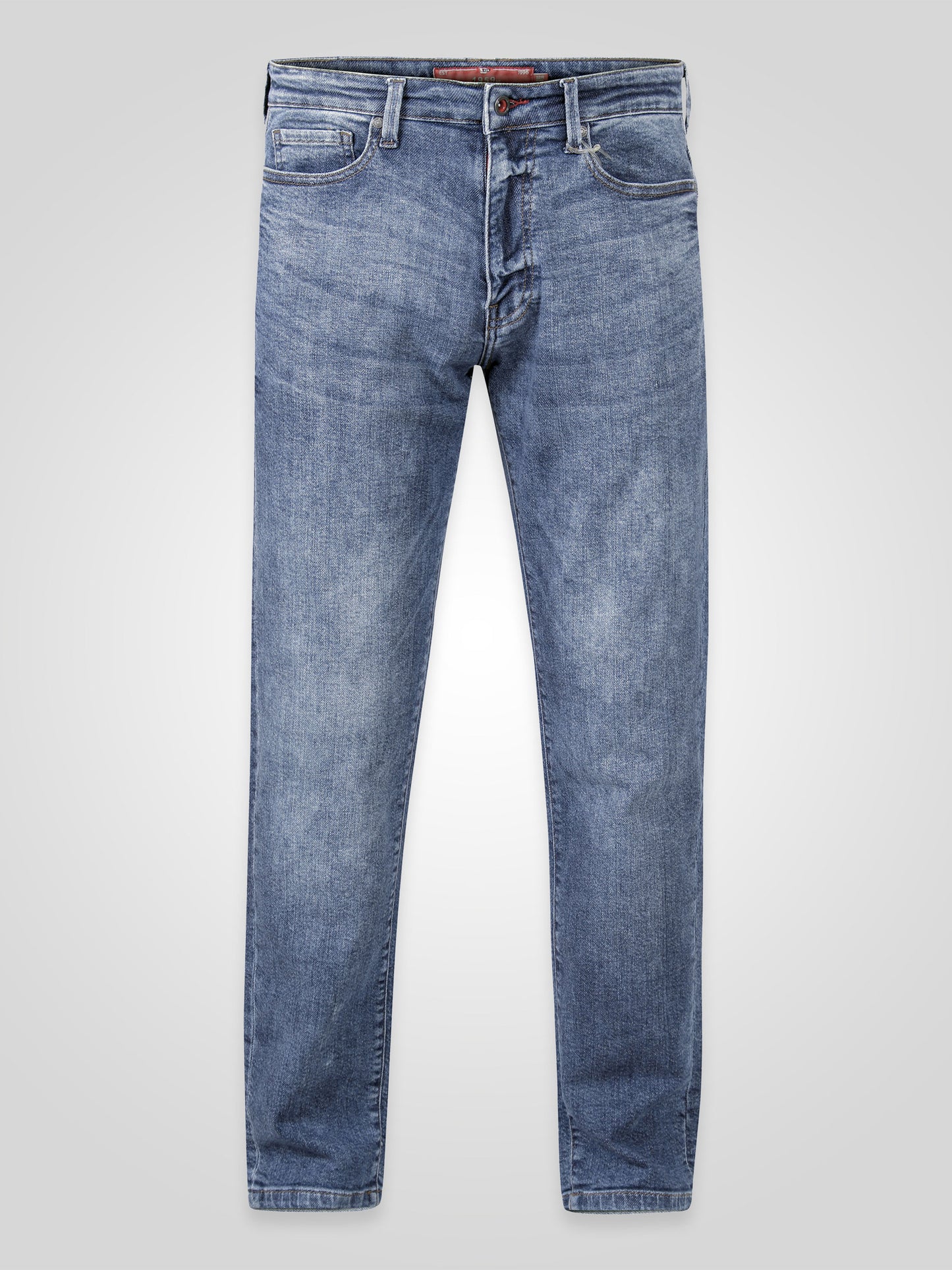 TAURUS -D555 Blue Stonewash Sandblasted Stretch Denim Jeans