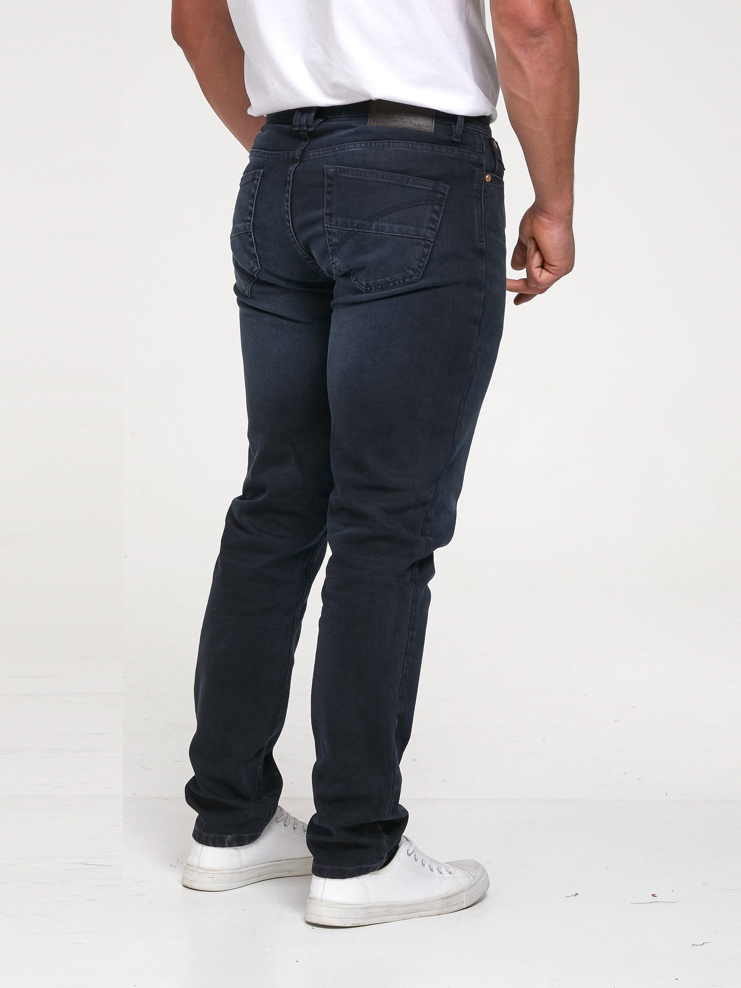 HOCKLIFFE -D555 Dark Blue Wash Dark Wash Stretch Denim Jeans