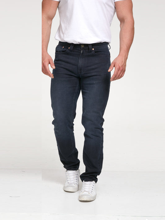 HOCKLIFFE -D555 Dark Blue Wash Dark Wash Stretch Denim Jeans