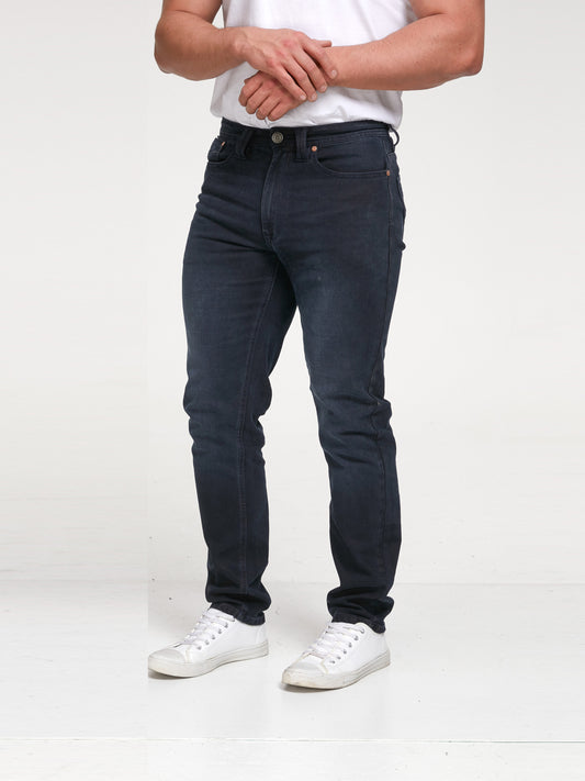 HOCKLIFFE -D555 Dark Blue Wash Dark Wash Stretch Denim Jeans