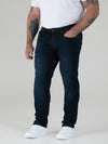 DANIEL -D555 Blue Black Tapered Fit Stretch Jeans