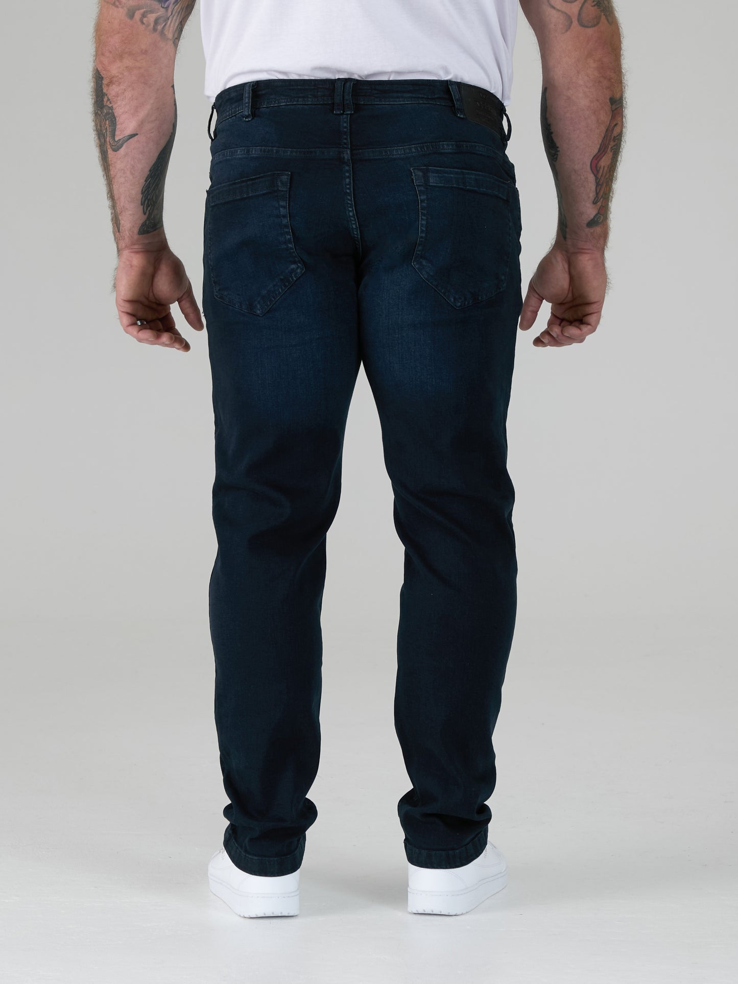 DANIEL -D555 Blue Black Tapered Fit Stretch Jeans