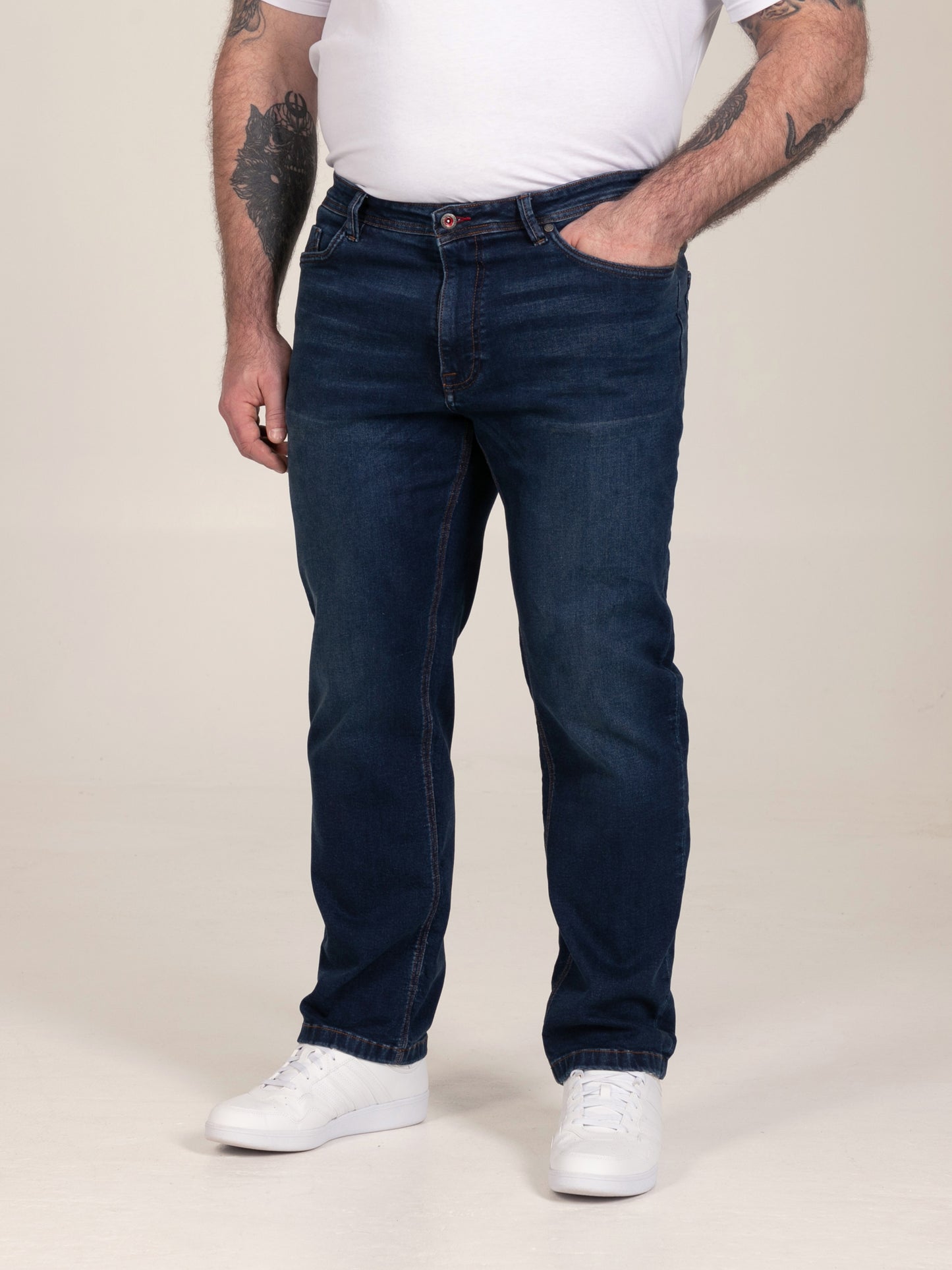 FOSTER-Straight Fit ULTRA FLEX Stretch Blue Stonewash Denim Jean