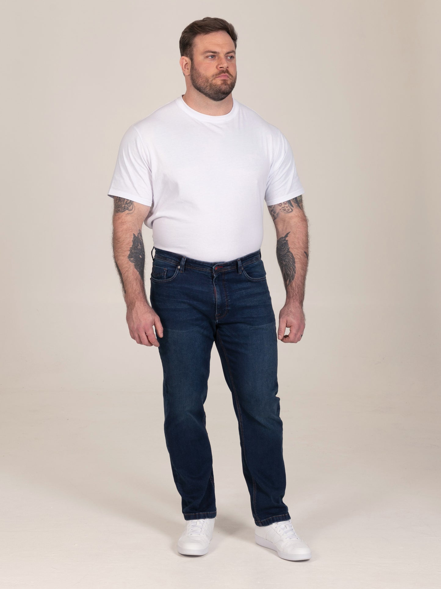 FOSTER-Straight Fit ULTRA FLEX Stretch Blue Stonewash Denim Jean