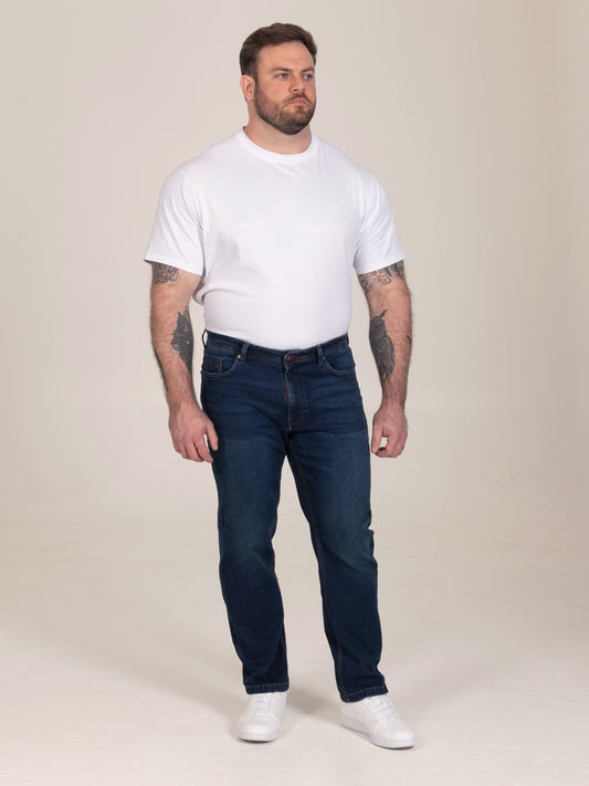 FOSTER-Straight Fit ULTRA FLEX Stretch Blue Stonewash Denim Jean
